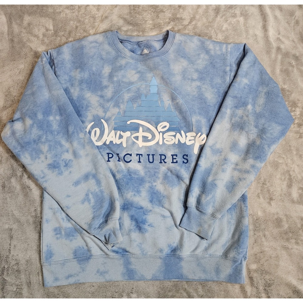 Walt Disney Tie Die Crewneck Sweatshirt Men's Size Medium Blue